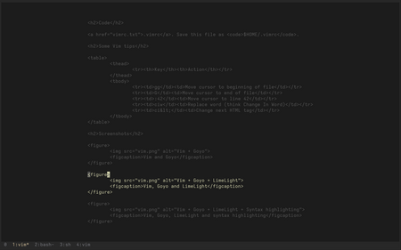 Vim + Goyo + LimeLight